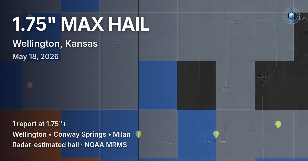Affected area preview for Wellington, KS