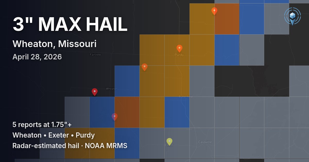 Affected area preview for Wheaton, MO