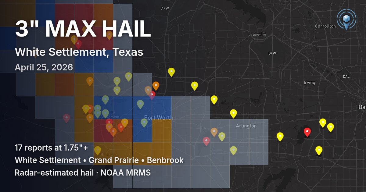 Affected area preview for White Settlement, TX