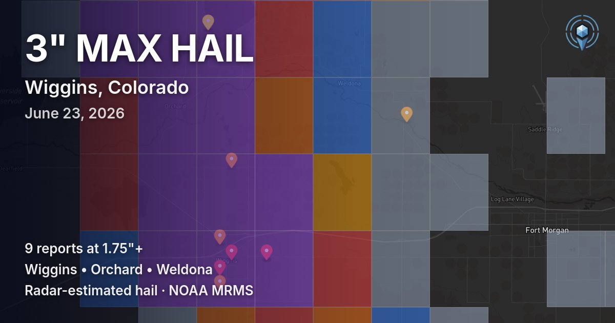 Affected area preview for Wiggins, CO