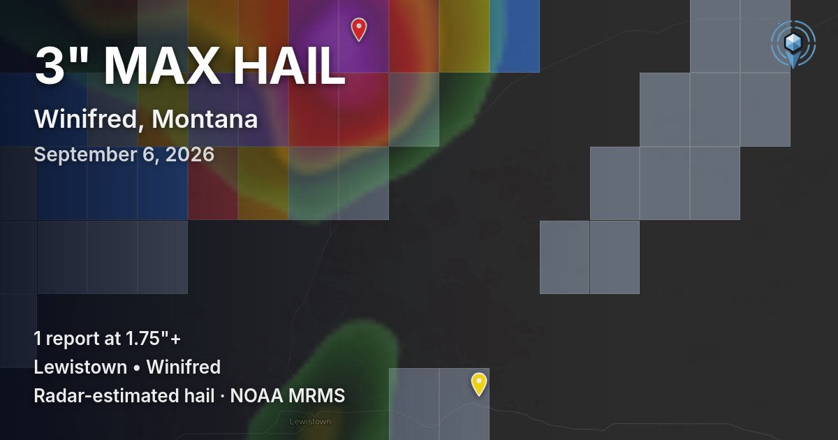Affected area preview for Winifred, MT